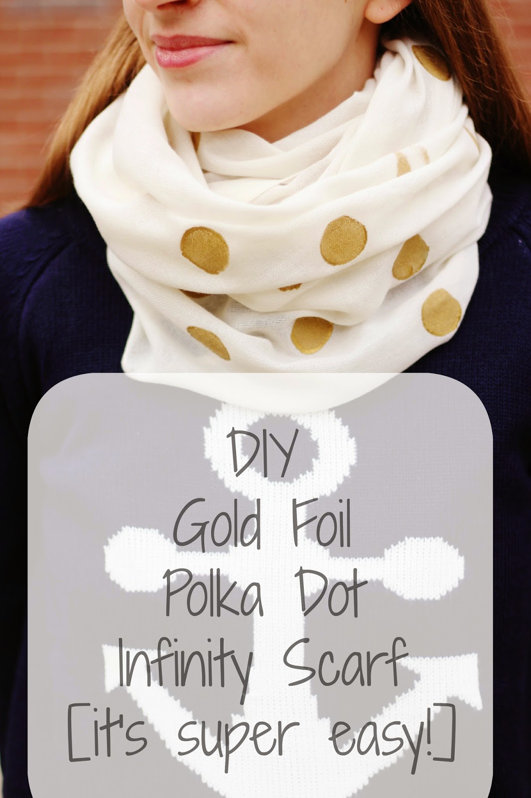 DIY Gold Polka Dot Infinity Scarf
